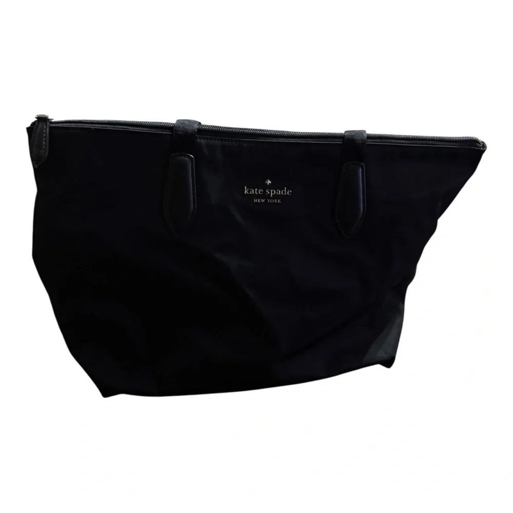 Kate Spade Kitt Black Nylon Large Tote Zip Top w/ Wristlet Work Travel